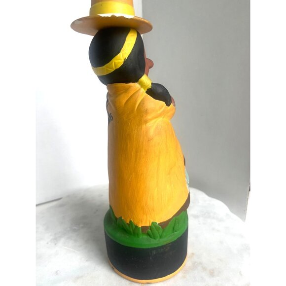 Vtg Studio Piece by BW 1970 Painted Ceramic Figurine N.A. Woman Yellow Dress Hat - Picture 5 of 13